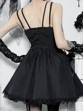 Goth Dark Lolita Gothic Aesthetic Bandage Corset Dresses Grunge Style Black Embroidery Emo Dress Women A-line Party Alt Clothes